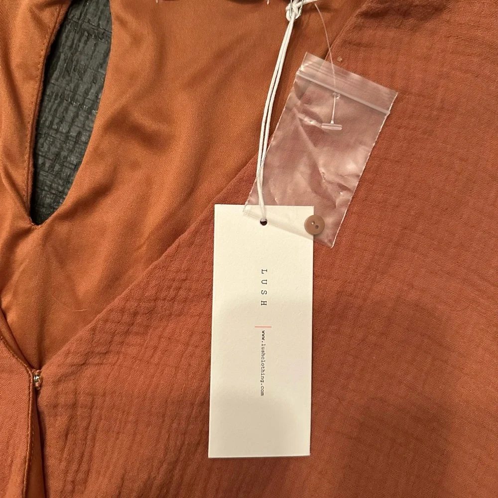 NWT LUSH Terracotta Short Sleeve Romper - Picture 3 of 3